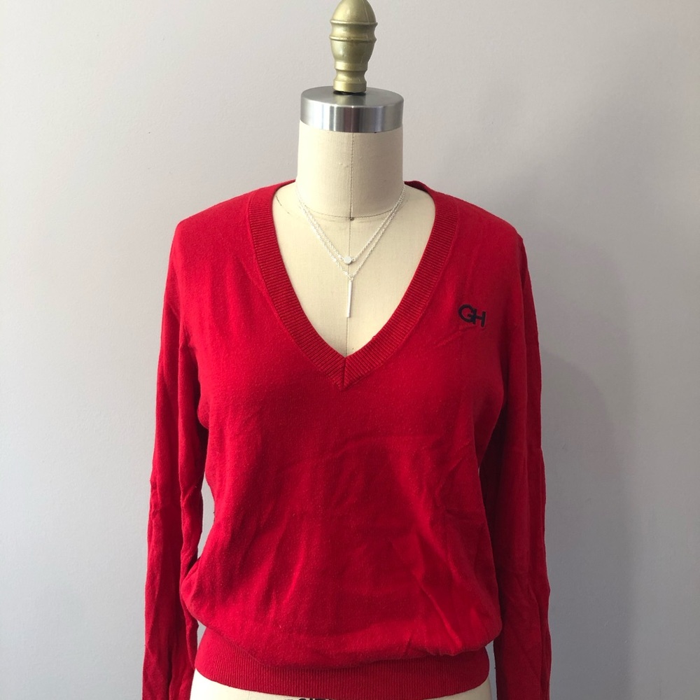 Gilly Hicks Red V-Neck Sweater - Size M